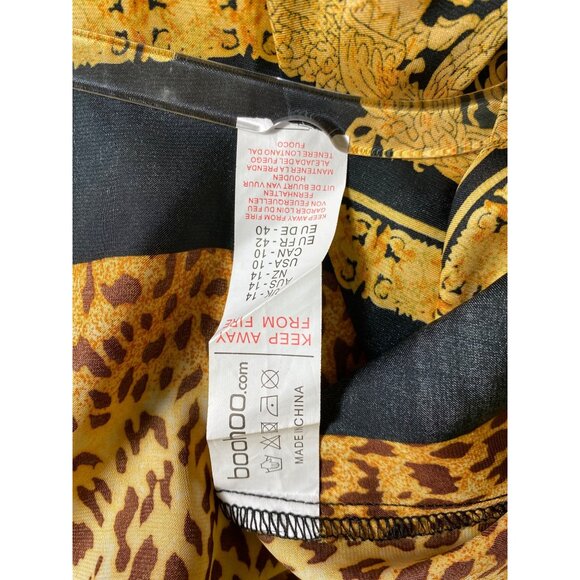 Leopard Print Satin Shirt & Skirt Set US 10‎ Tall Baroque Luxury Glamour Mobwife - Picture 10 of 16